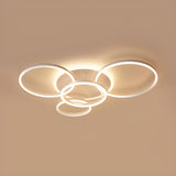 White Halo Ring LED Flush Mount Ceiling Light 5-Light Image - 2