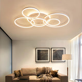 White Halo Ring LED Flush Mount Ceiling Light 5-Light Image - 3