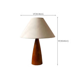 White Handcrafted Minimalist Style Wooden Table Lamp #size