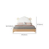 White Lamb-Shaped Upholstered Low Clearance Kids Bed #size