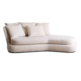 White Lamb Wool Fabric Free Standing Left-Arm Chaise Image - 2