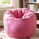 White Large Circular Plush Removable Bean Bag Chair Image - 4