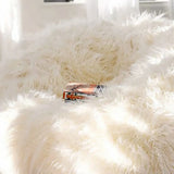 White Large Circular Plush Removable Bean Bag Chair Image - 6