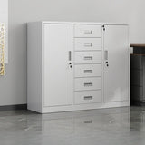 White Large Fireproof Lockable Storage Filing Cabinet Image - 13