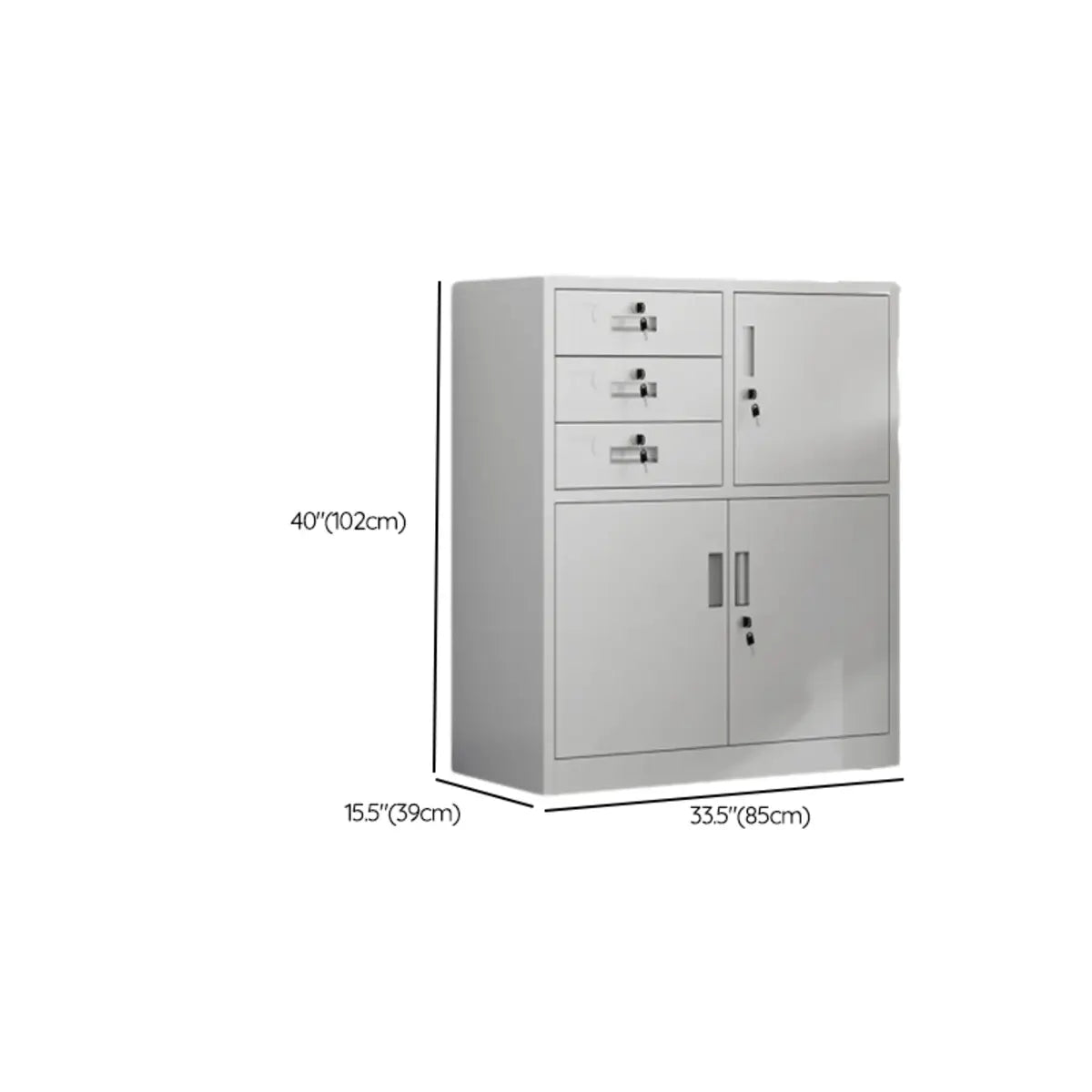 White Large Fireproof Lockable Storage Filing Cabinet Image - 27