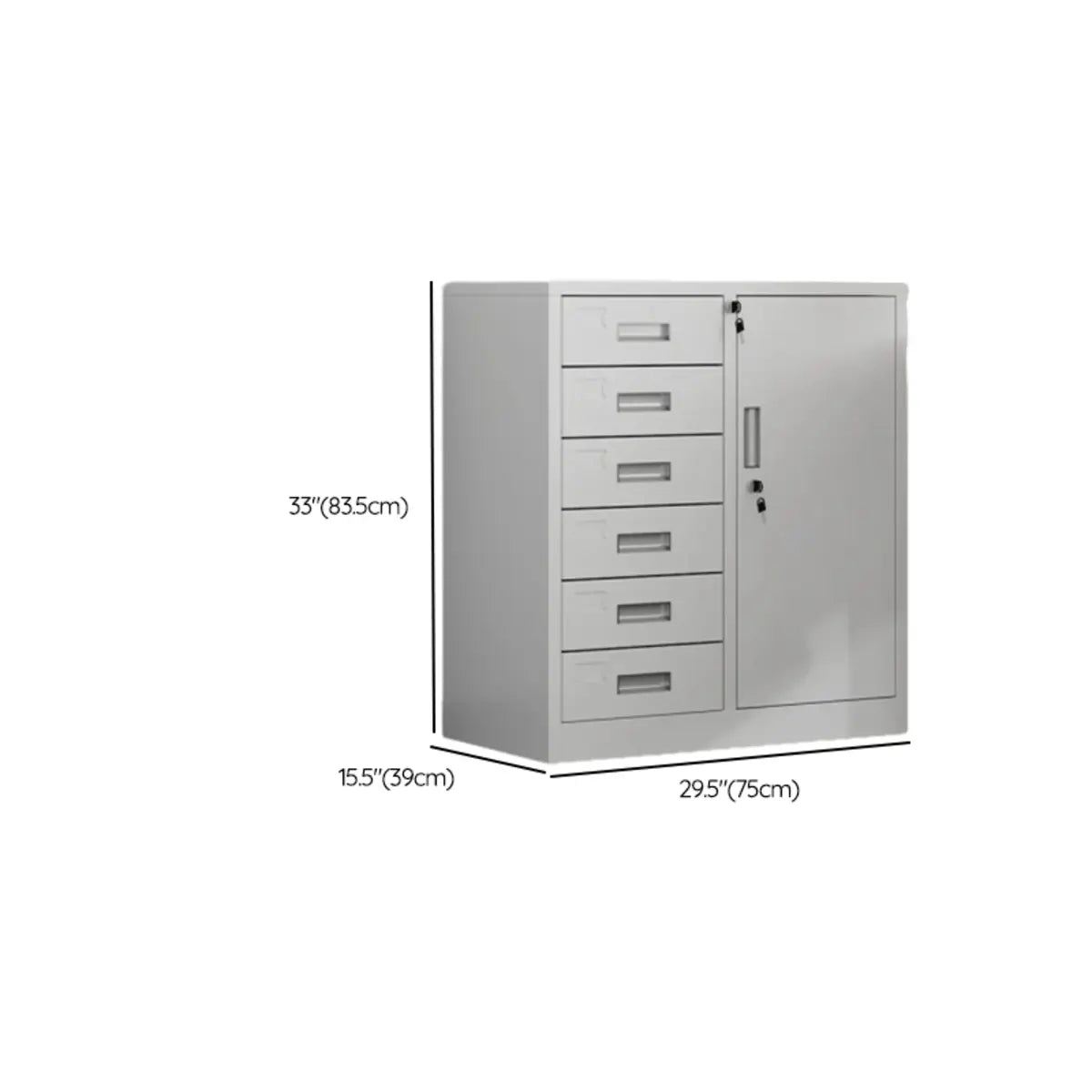 White Large Fireproof Lockable Storage Filing Cabinet Image - 31