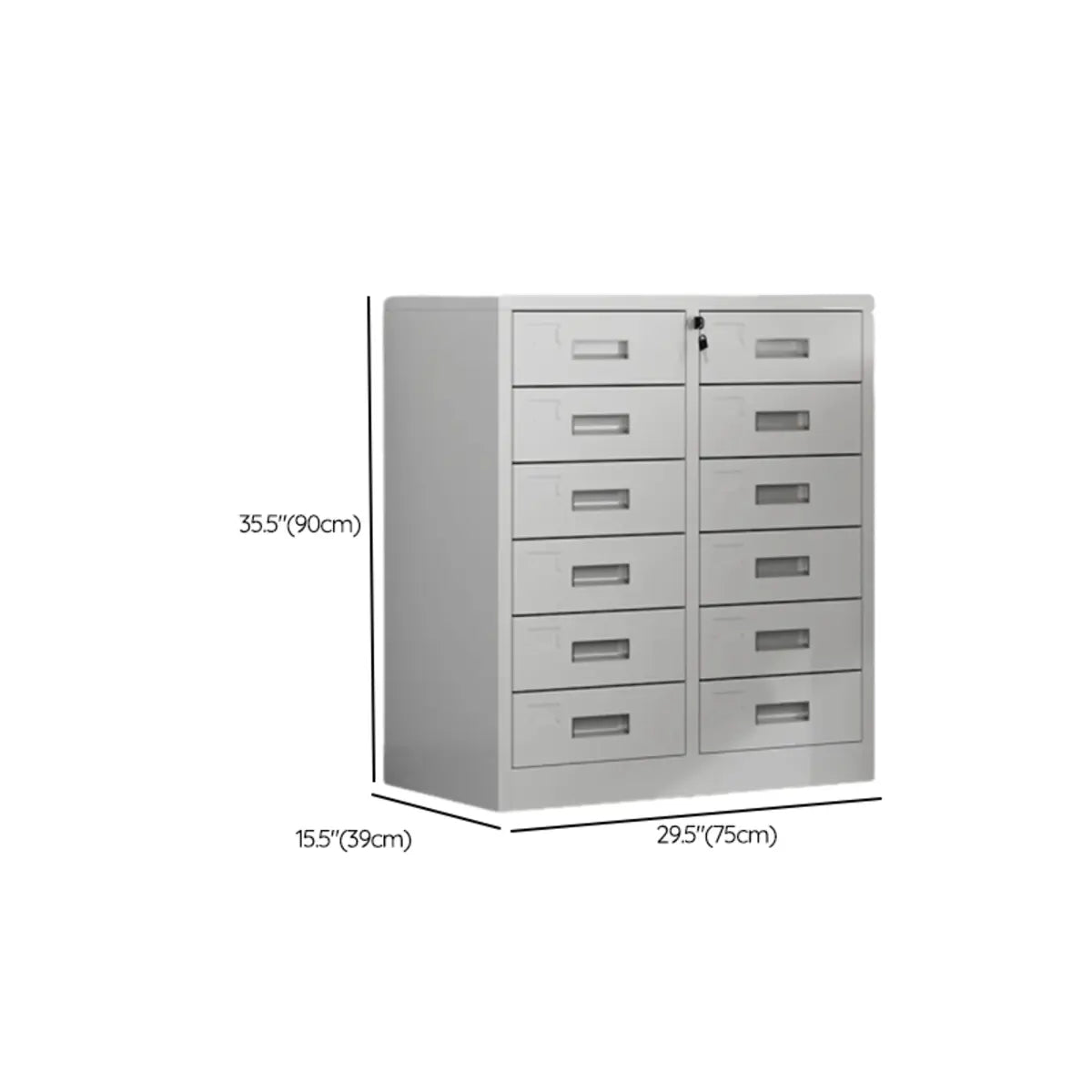 White Large Fireproof Lockable Storage Filing Cabinet Image - 34