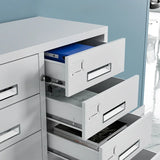 White Large Fireproof Lockable Storage Filing Cabinet Image - 9