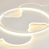 White Large Resin Cloud Circle LED Flush Mount Light Image - 6