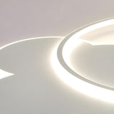 White Large Resin Cloud Circle LED Flush Mount Light Image - 8