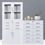 White Large Steel Locking Drawer Storage Filing Cabinet Image - 1