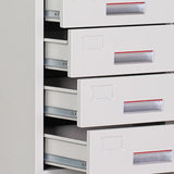 White Large Steel Locking Drawer Storage Filing Cabinet Image - 15