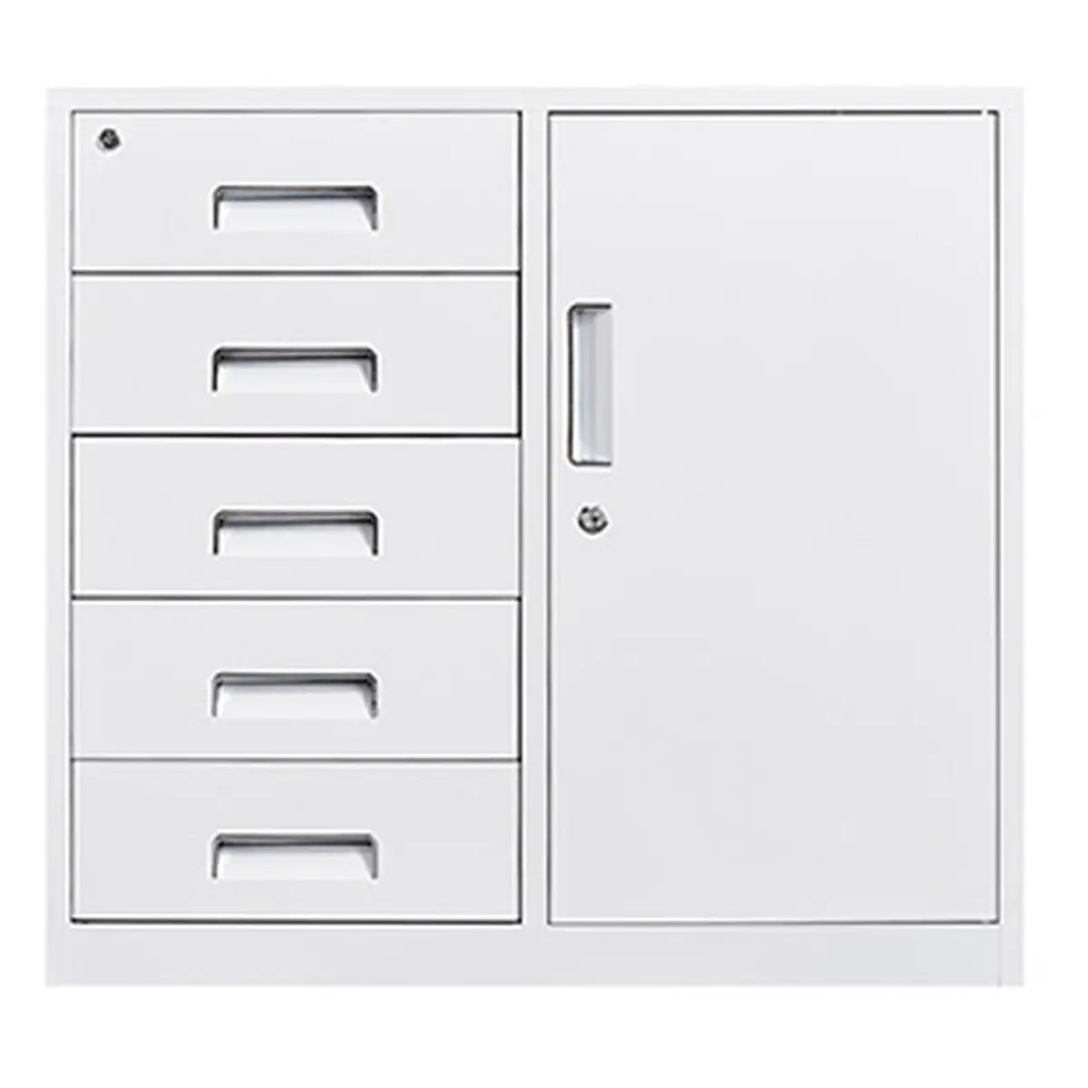 White Large Steel Locking Drawer Storage Filing Cabinet Image - 19