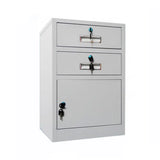 White Large Steel Locking Drawer Storage Filing Cabinet Image - 2