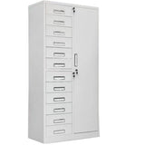 White Large Steel Locking Drawer Storage Filing Cabinet Image - 22