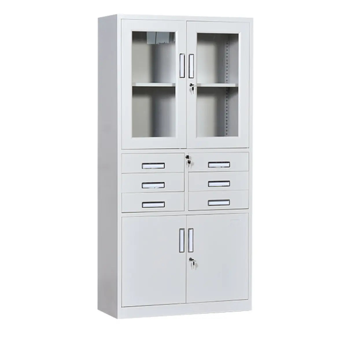 White Large Steel Locking Drawer Storage Filing Cabinet Image - 23