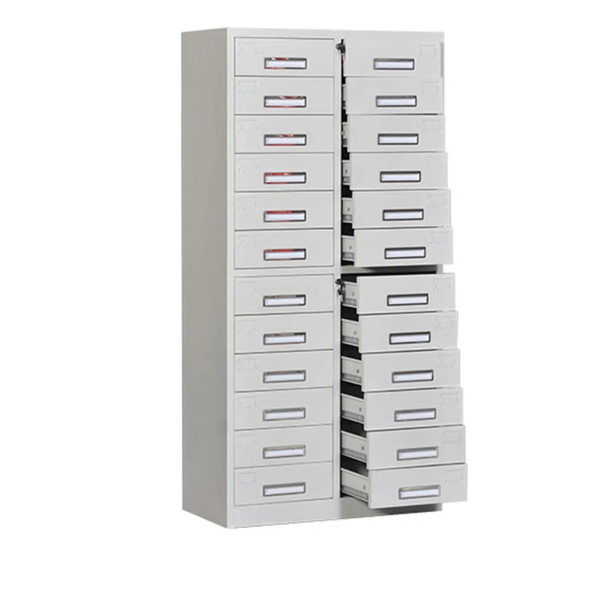 White Large Steel Locking Drawer Storage Filing Cabinet Image - 28