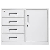 White Large Steel Locking Drawer Storage Filing Cabinet Image - 30