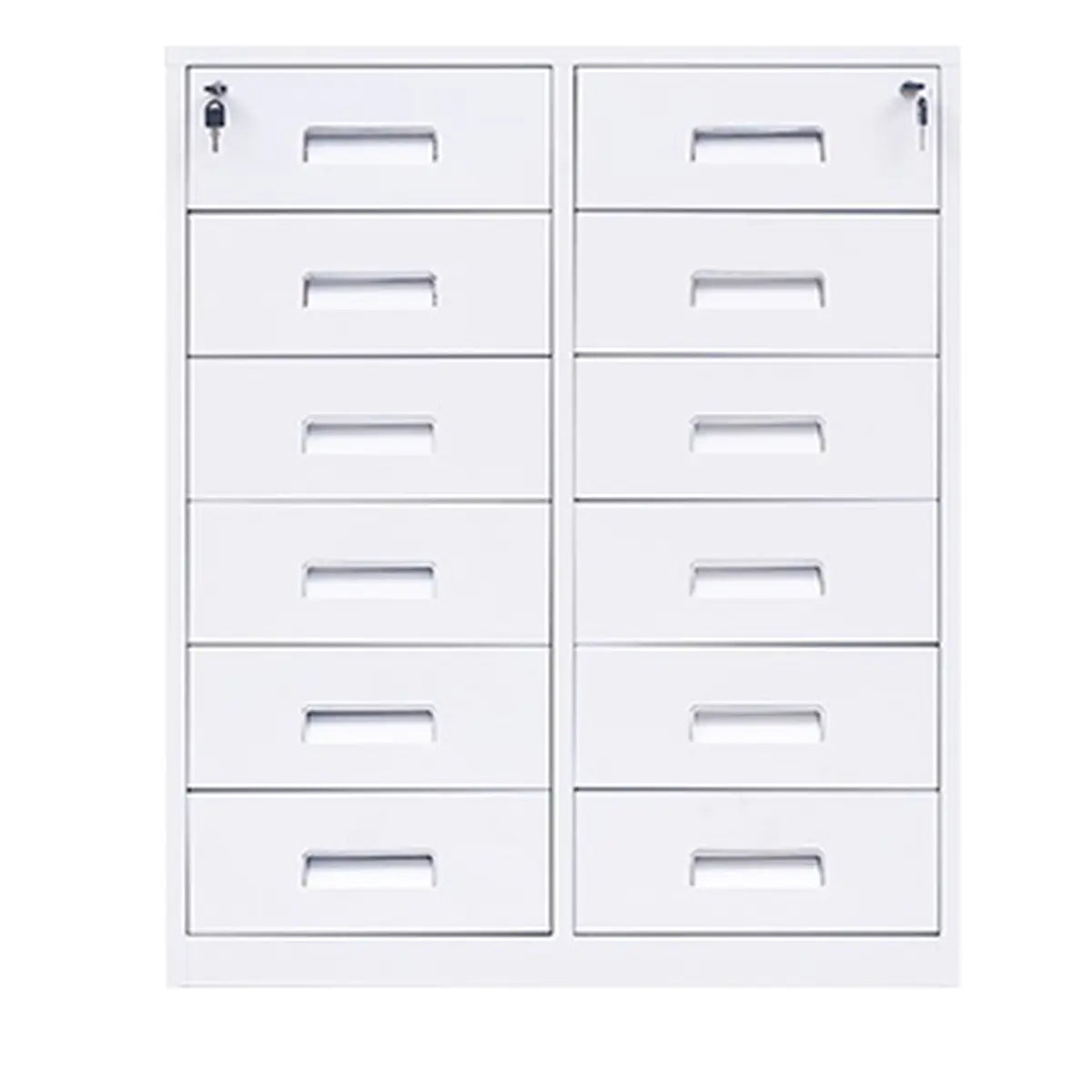 White Large Steel Locking Drawer Storage Filing Cabinet Image - 31