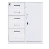 White Large Steel Locking Drawer Storage Filing Cabinet Image - 32