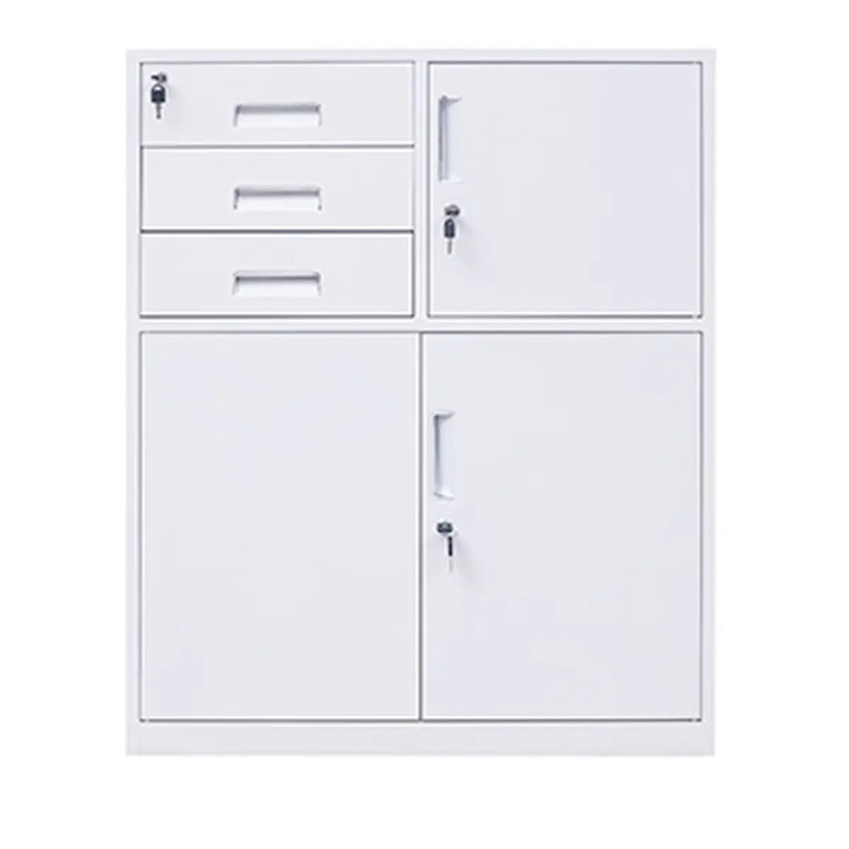 White Large Steel Locking Drawer Storage Filing Cabinet Image - 33