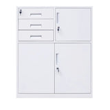 White Large Steel Locking Drawer Storage Filing Cabinet Image - 33