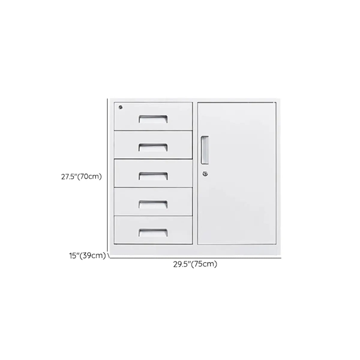 White Large Steel Locking Drawer Storage Filing Cabinet Image - 35