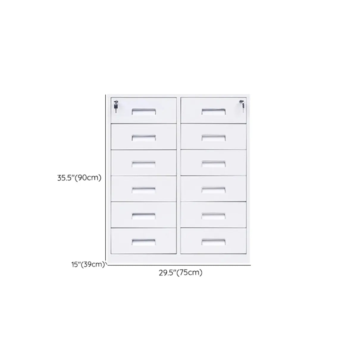 White Large Steel Locking Drawer Storage Filing Cabinet Image - 38