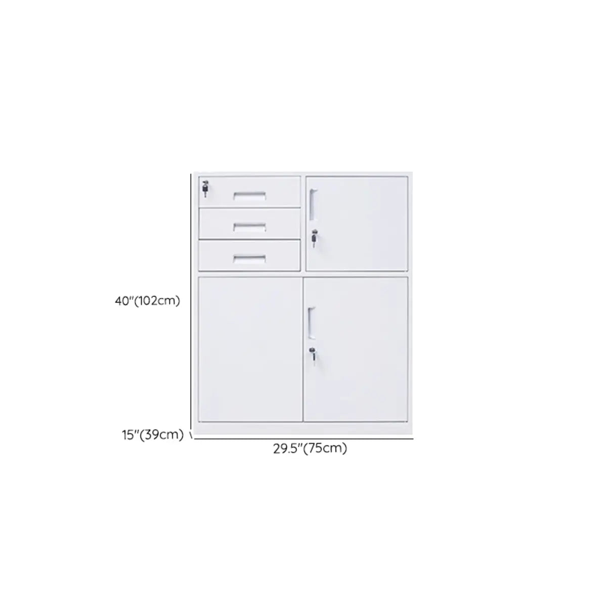 White Large Steel Locking Drawer Storage Filing Cabinet Image - 39