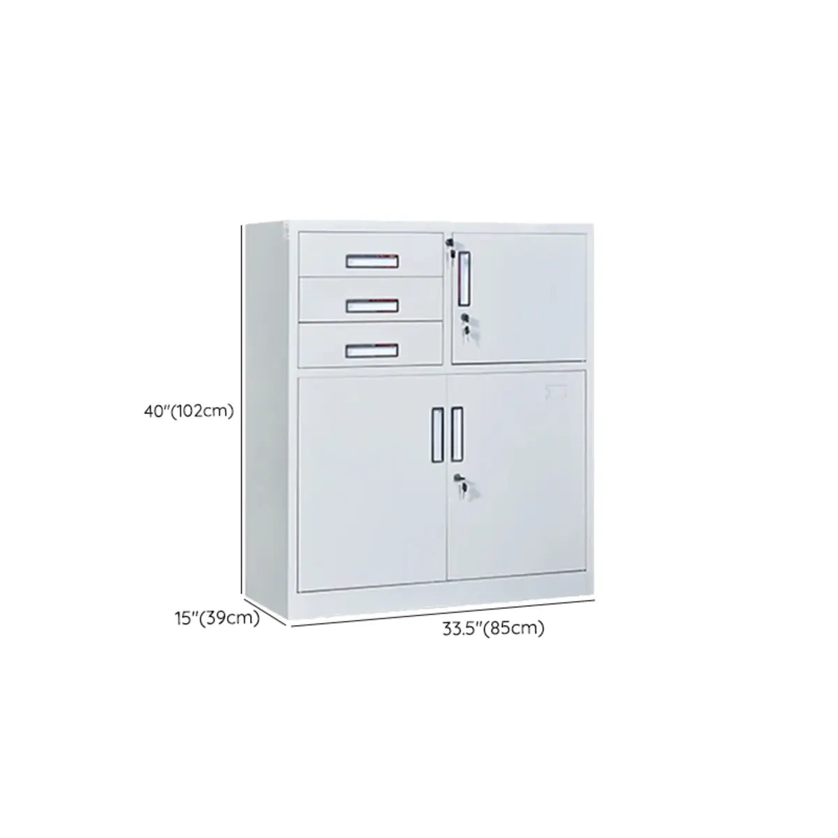 White Large Steel Locking Drawer Storage Filing Cabinet Image - 44