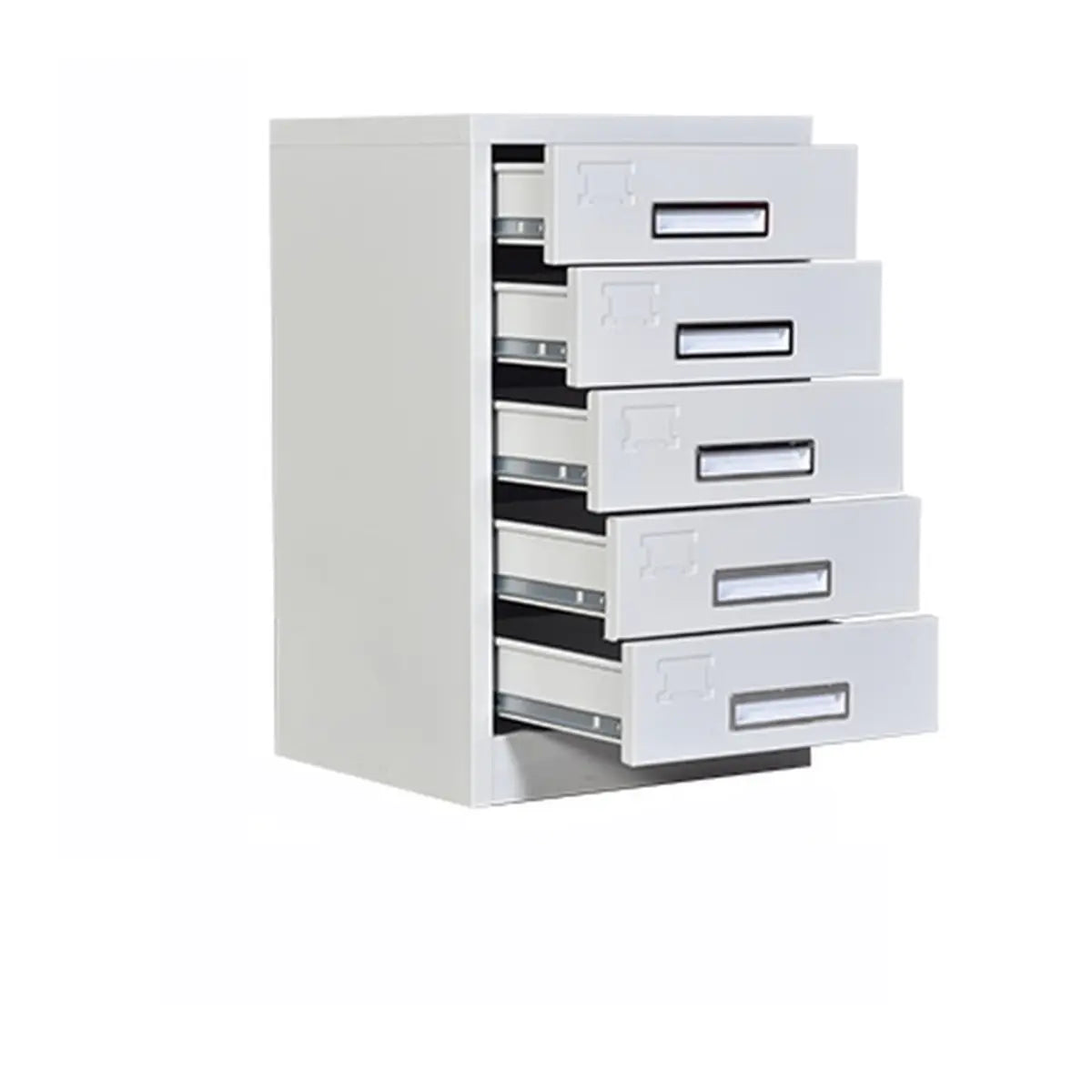 White Large Steel Locking Drawer Storage Filing Cabinet Image - 5