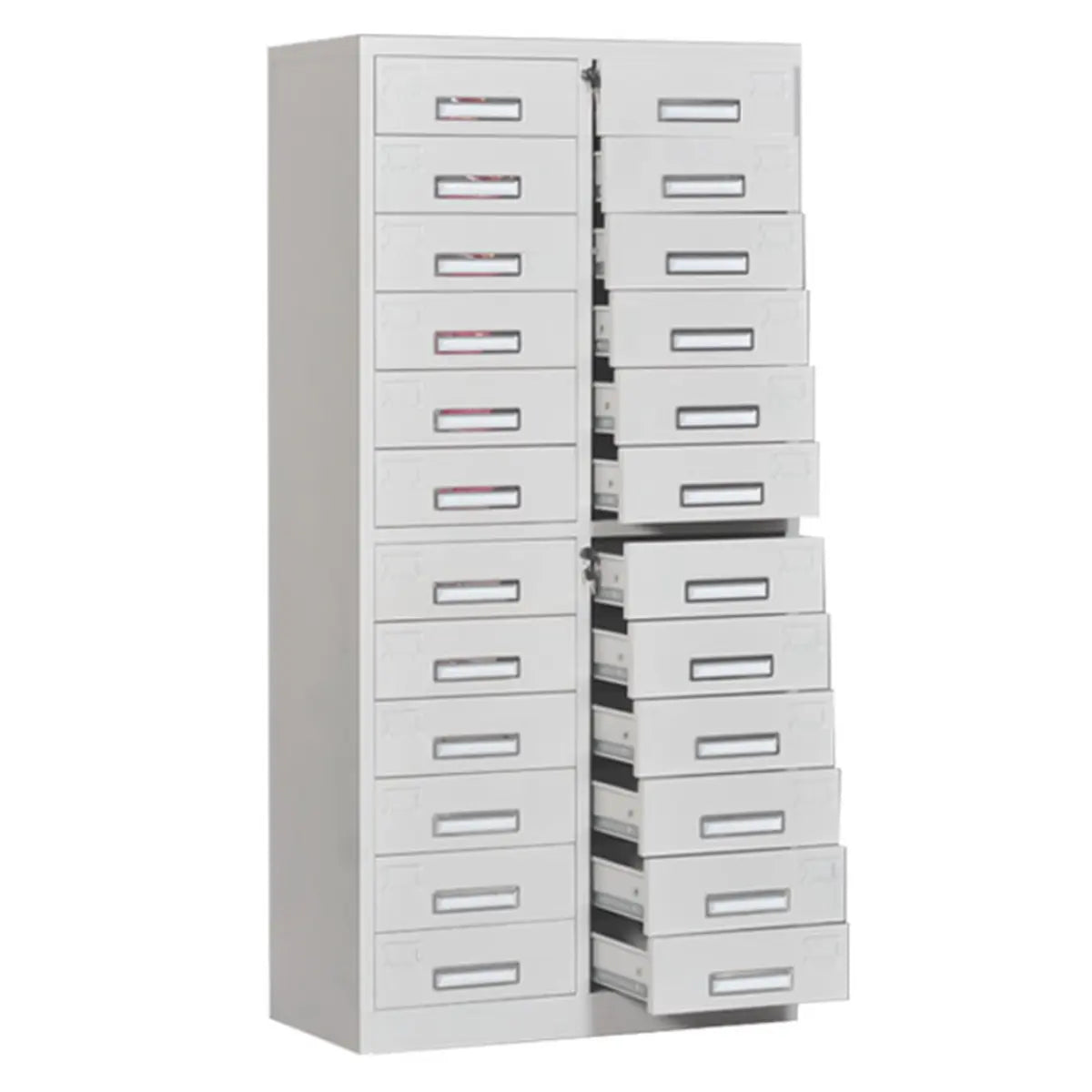 White Large Steel Locking Drawer Storage Filing Cabinet Image - 6