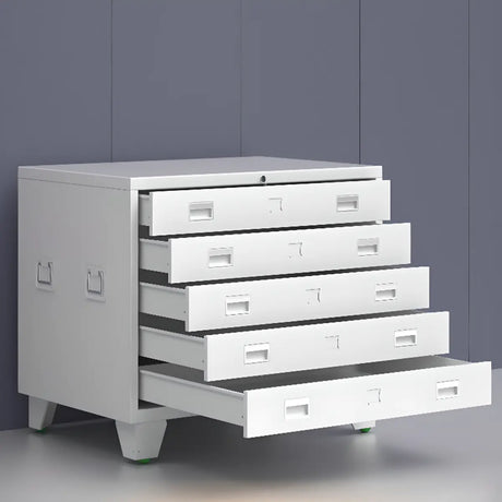 White Lateral Steel Small Lockable Filing Cabinets Image - 1