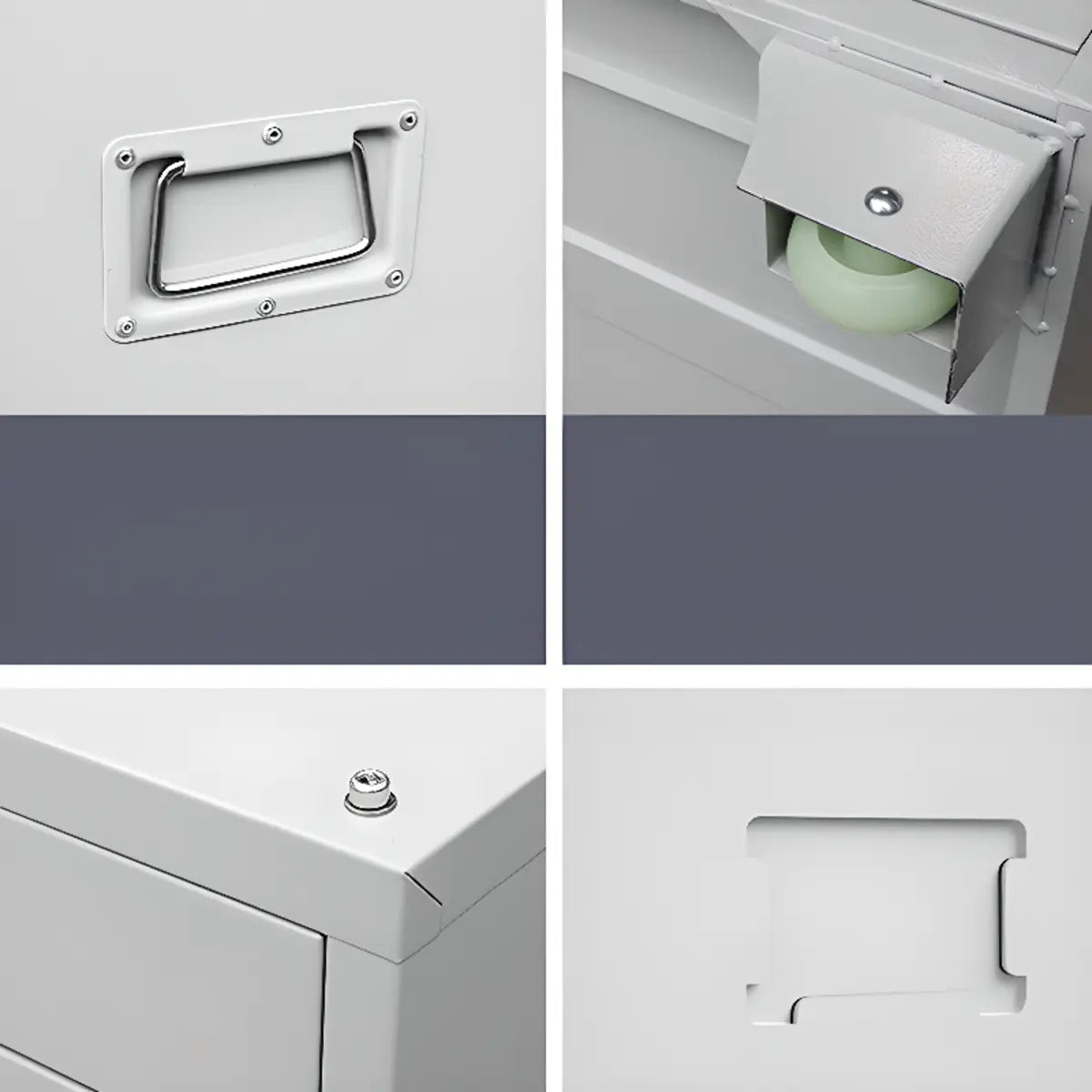 White Lateral Steel Small Lockable Filing Cabinets Image - 10