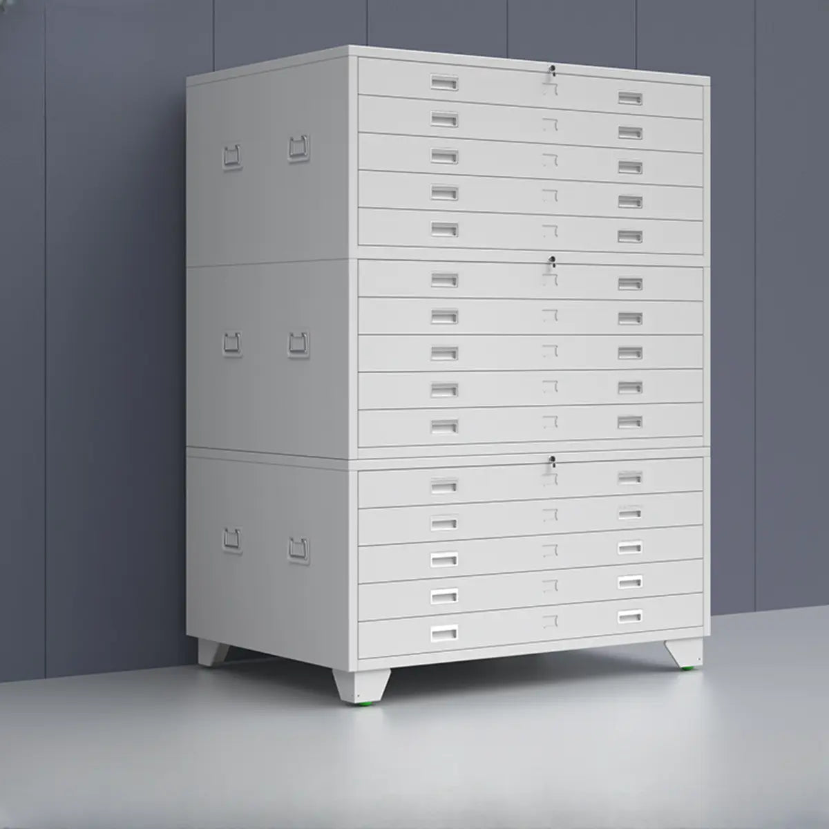 White Lateral Steel Small Lockable Filing Cabinets Image - 18