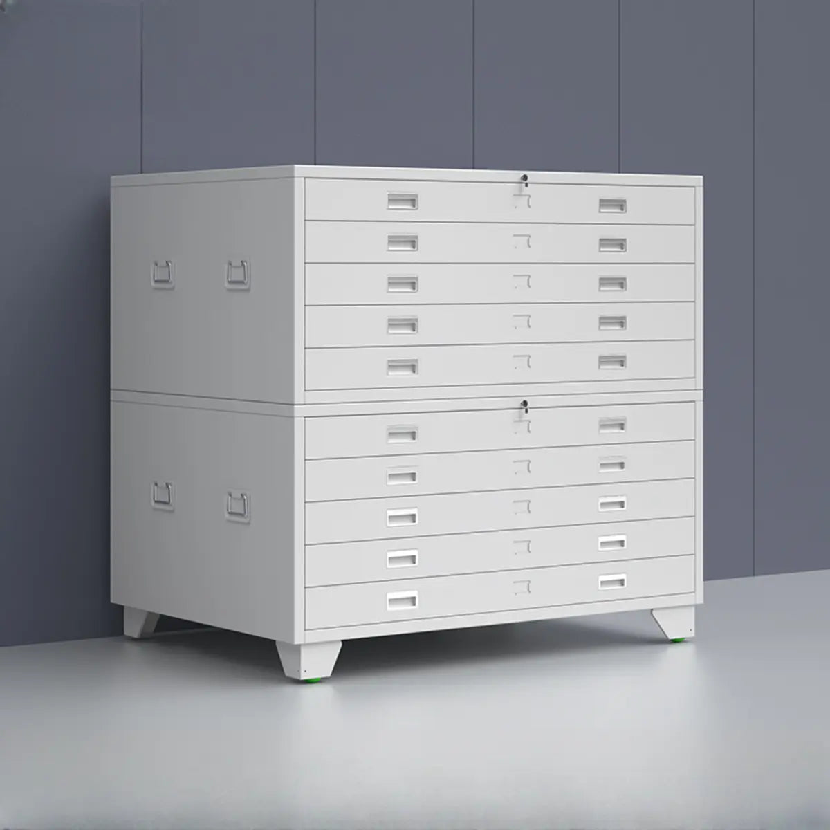 White Lateral Steel Small Lockable Filing Cabinets Image - 19