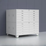 White Lateral Steel Small Lockable Filing Cabinets Image - 19