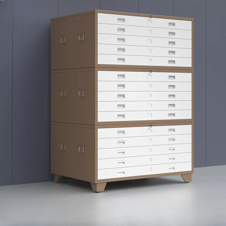 White Lateral Steel Small Lockable Filing Cabinets Image - 2