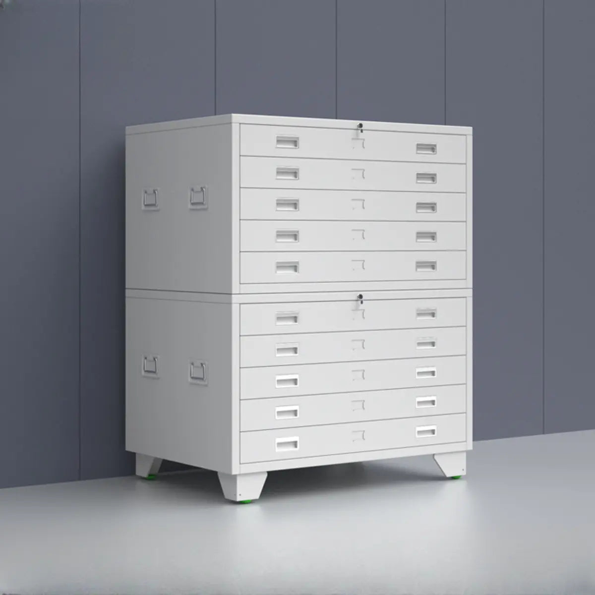 White Lateral Steel Small Lockable Filing Cabinets Image - 24