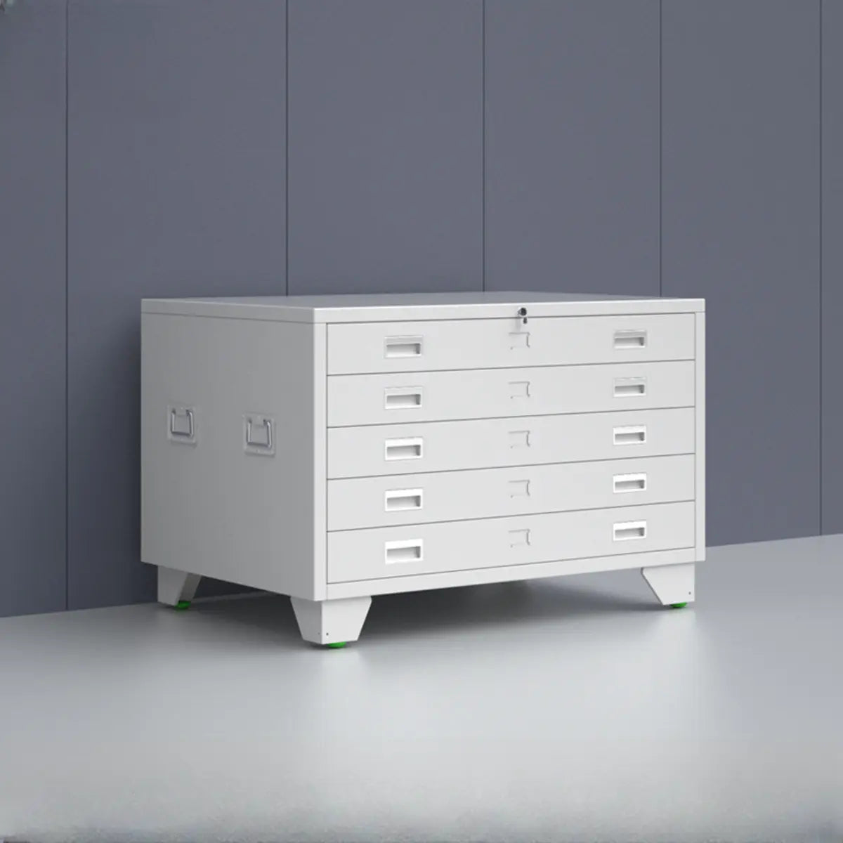 White Lateral Steel Small Lockable Filing Cabinets Image - 25