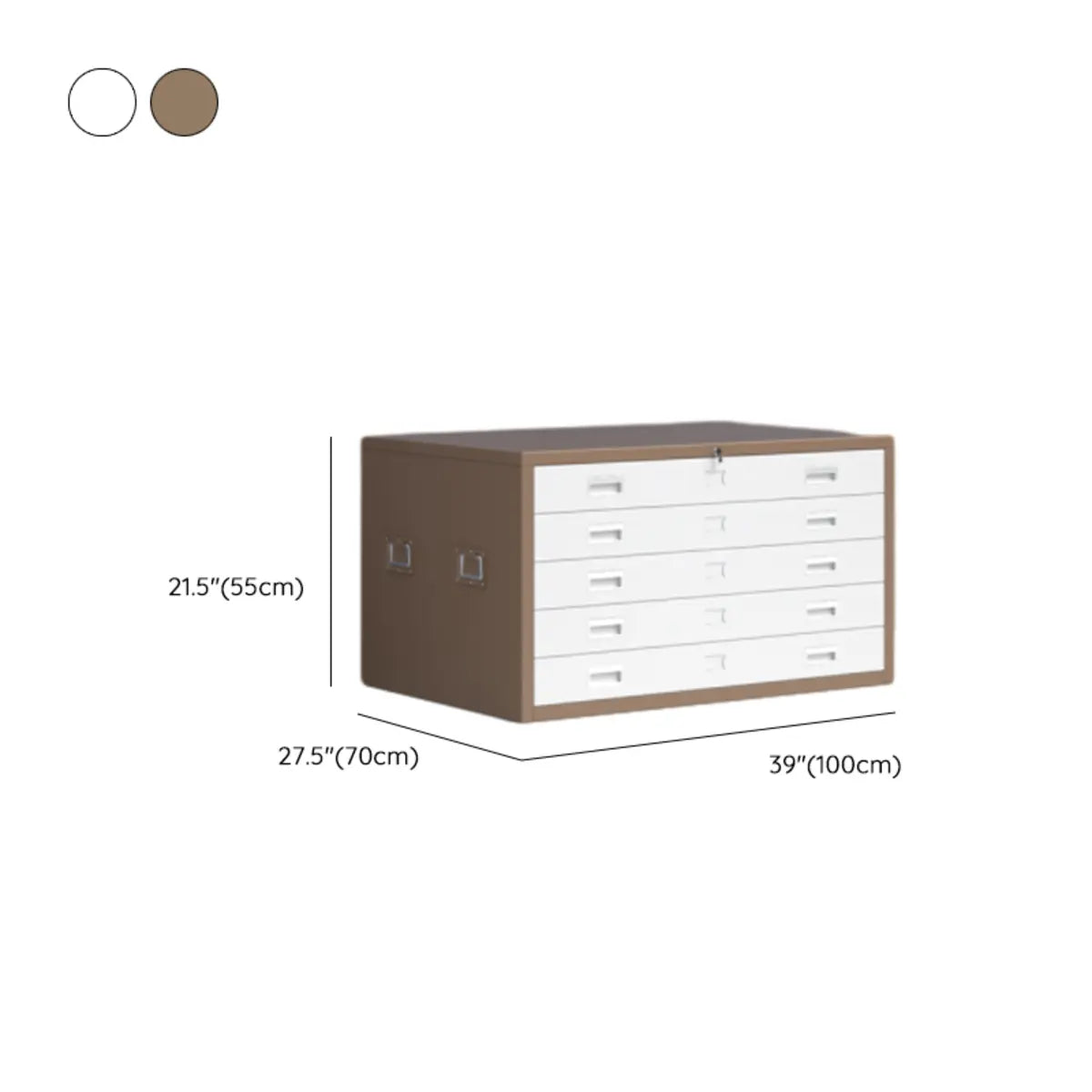 White Lateral Steel Small Lockable Filing Cabinets 