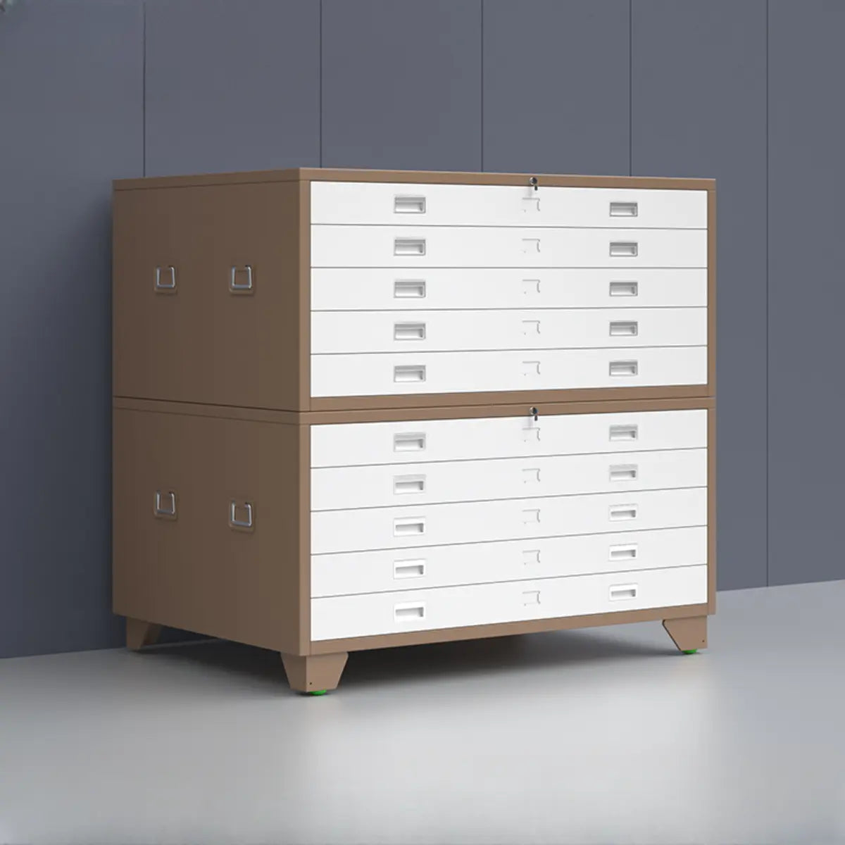 White Lateral Steel Small Lockable Filing Cabinets Image - 3