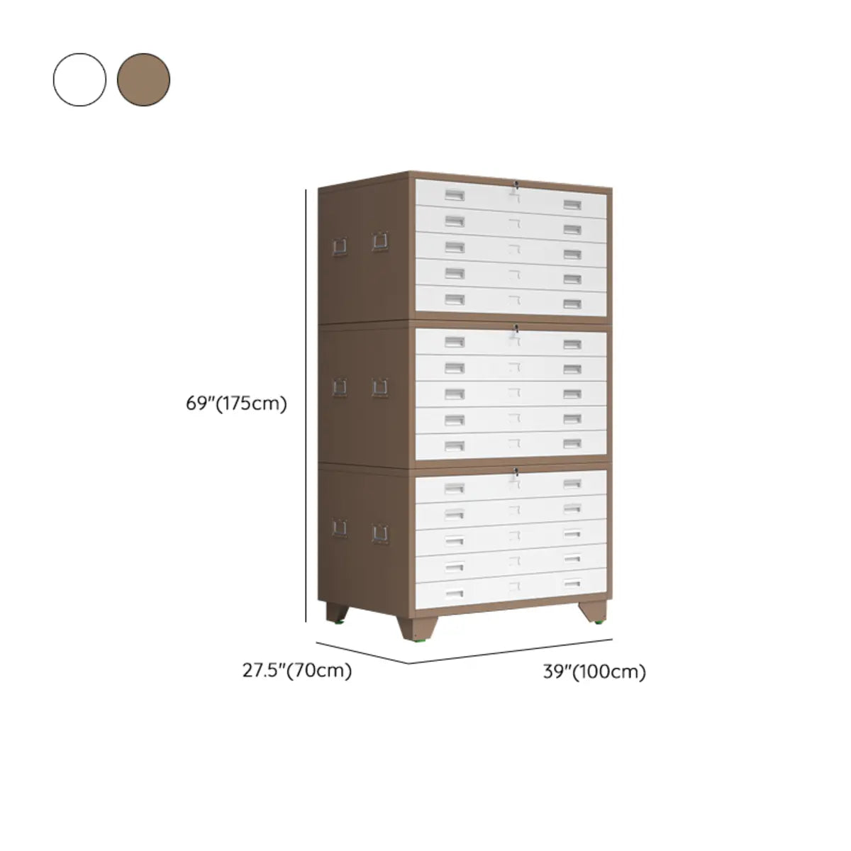 White Lateral Steel Small Lockable Filing Cabinets Image - 30