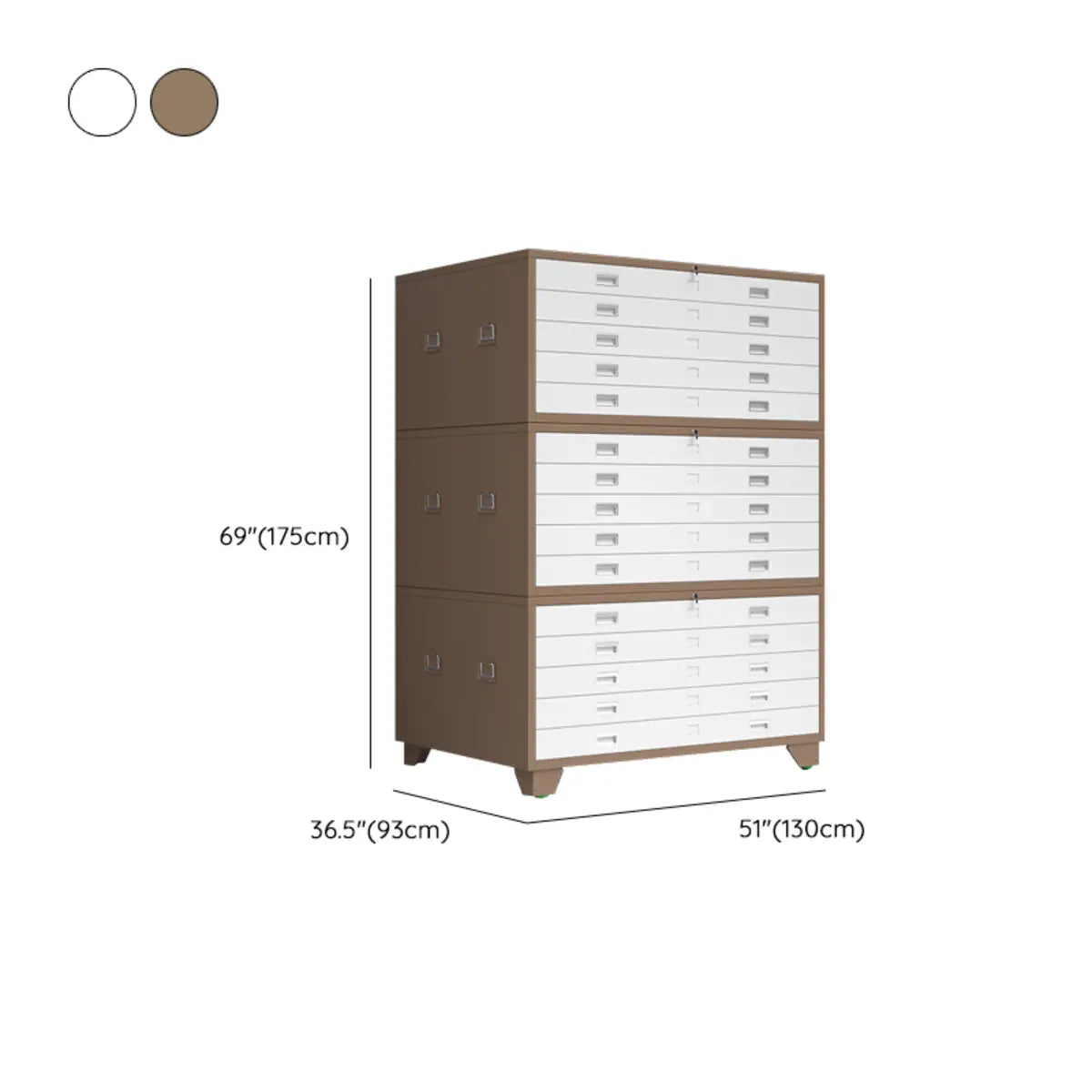 White Lateral Steel Small Lockable Filing Cabinets Image - 34