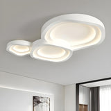 White Layer Geometric LED Flush Mount Ceiling Light Image - 1