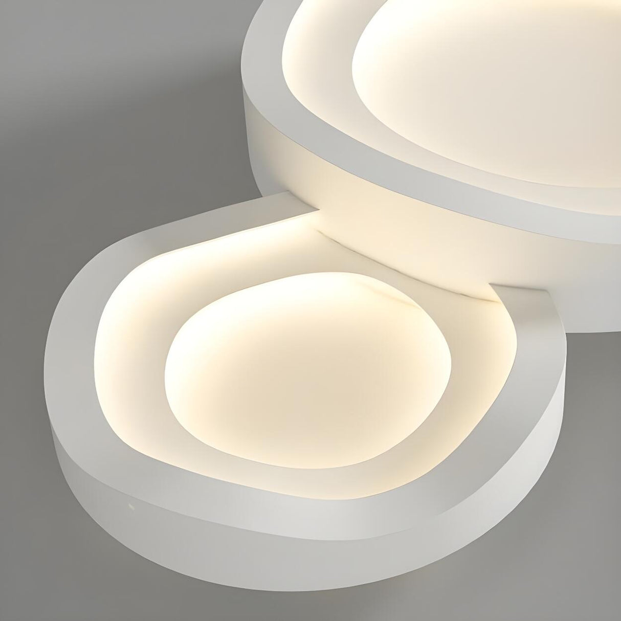 White Layer Geometric LED Flush Mount Ceiling Light Image - 10