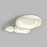 White Layer Geometric LED Flush Mount Ceiling Light Image - 7