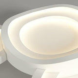 White Layer Geometric LED Flush Mount Ceiling Light Image - 8