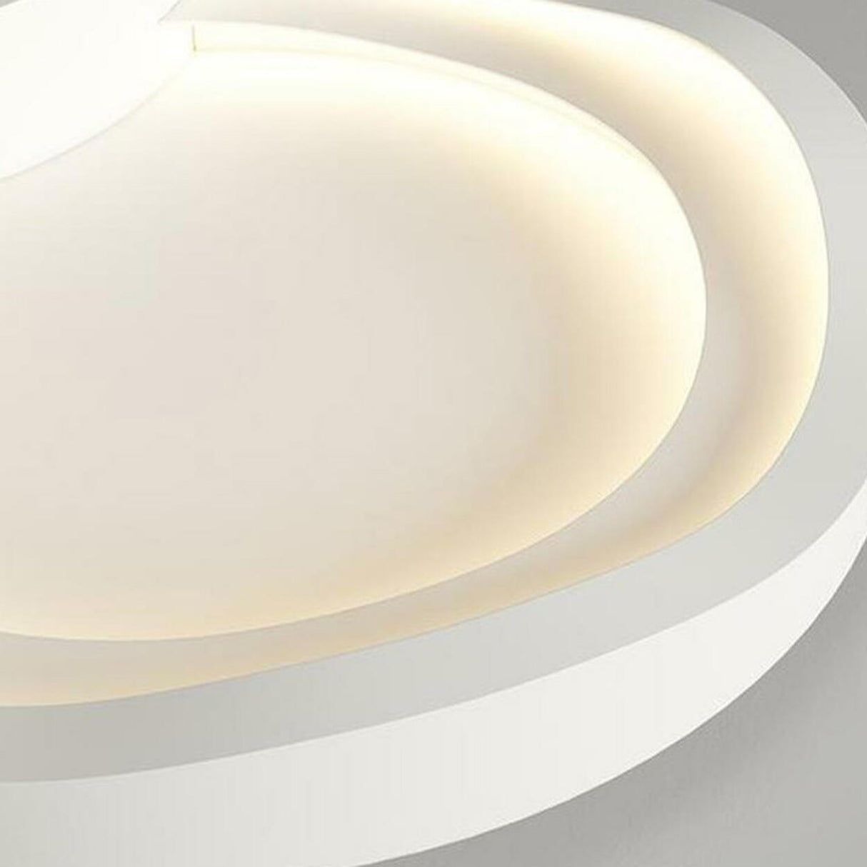 White Layer Geometric LED Flush Mount Ceiling Light Image - 9