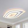 White Leaf-Shaped Dimmable LED Flush Mount Ceiling Lamp Image - 1